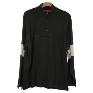 Aeropostale Jacket Mens‎ XL Vintage Black Green Loden Anorak Quarter Zip Top